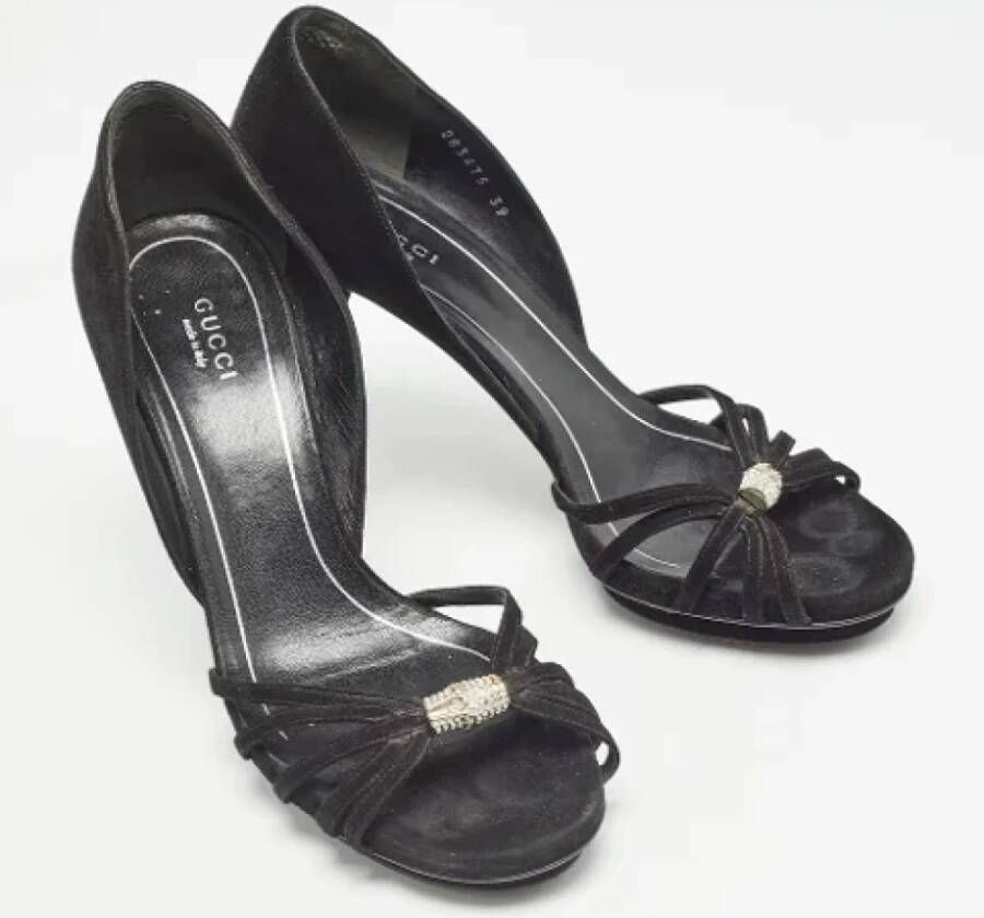 Gucci Vintage Pre-owned Suede heels Black Dames