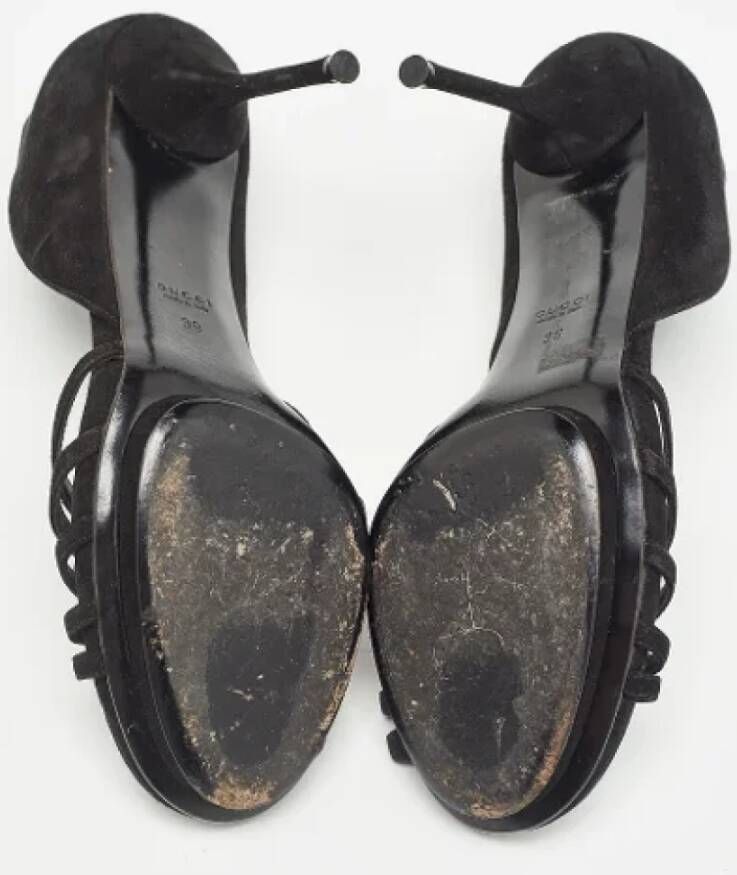 Gucci Vintage Pre-owned Suede heels Black Dames
