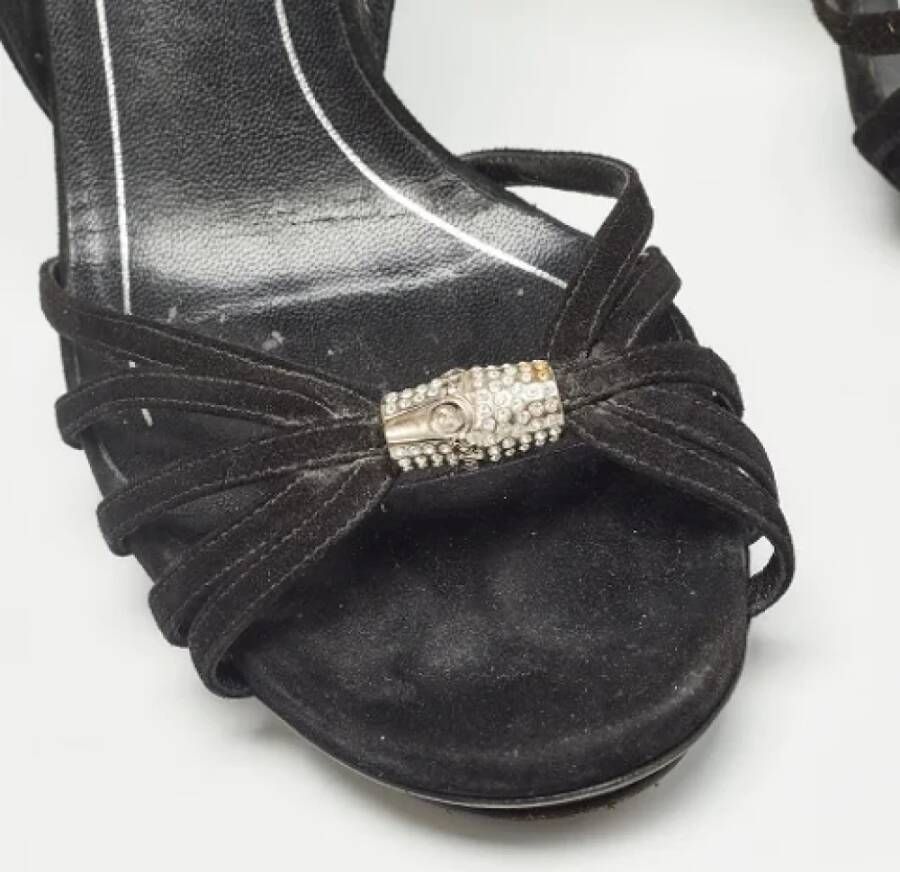 Gucci Vintage Pre-owned Suede heels Black Dames