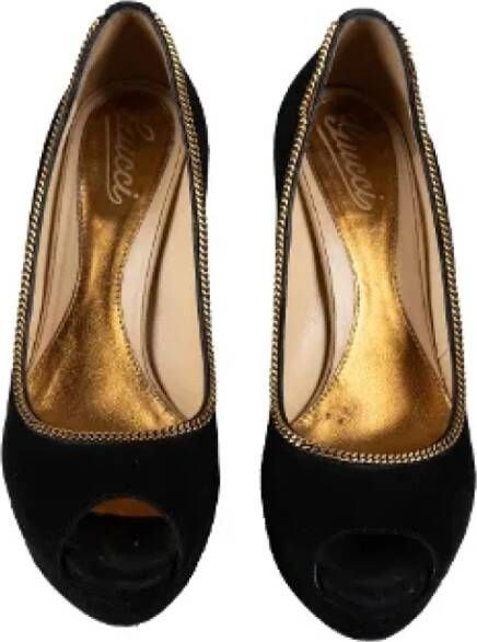 Gucci Vintage Pre-owned Suede heels Black Dames