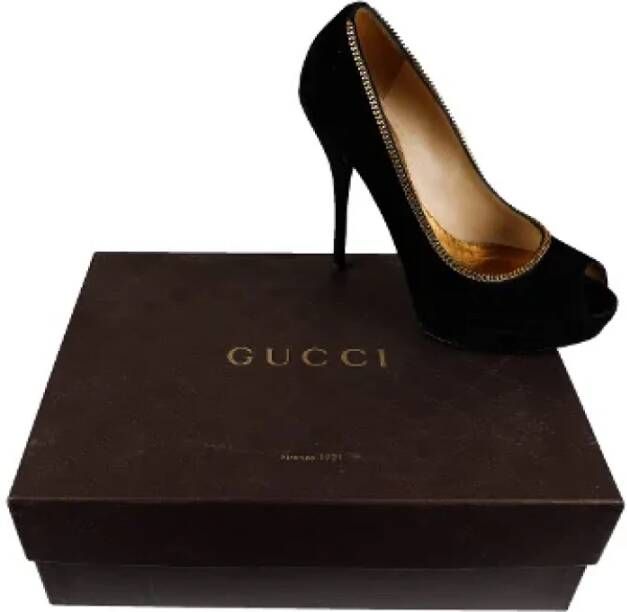 Gucci Vintage Pre-owned Suede heels Black Dames