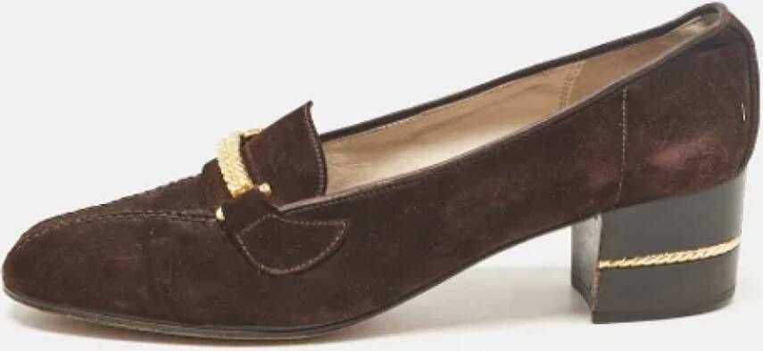 Gucci Vintage Pre-owned Suede heels Brown Dames