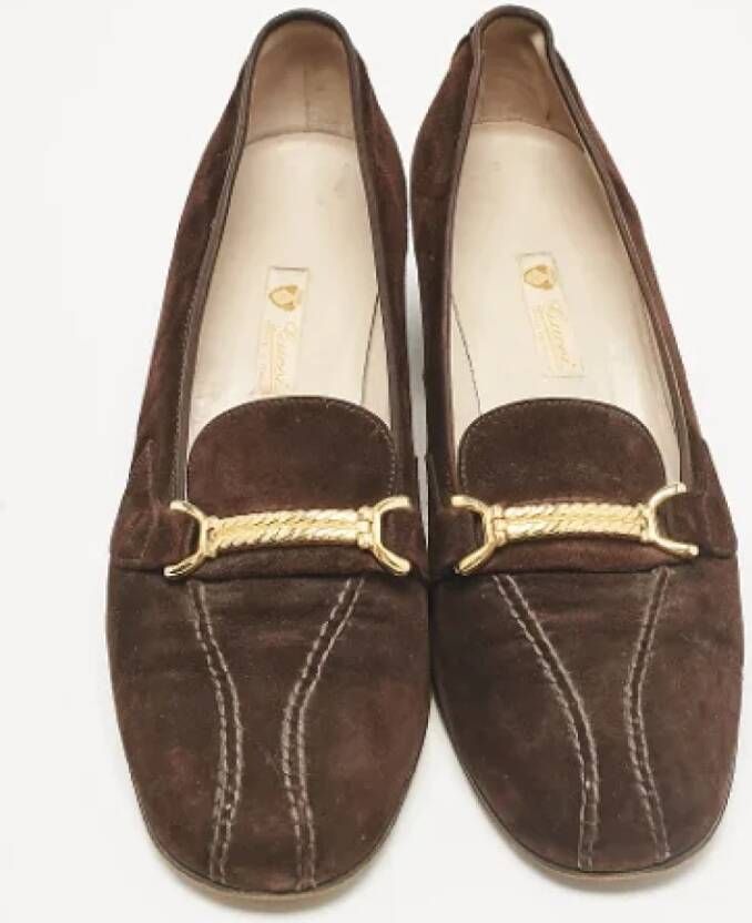Gucci Vintage Pre-owned Suede heels Brown Dames