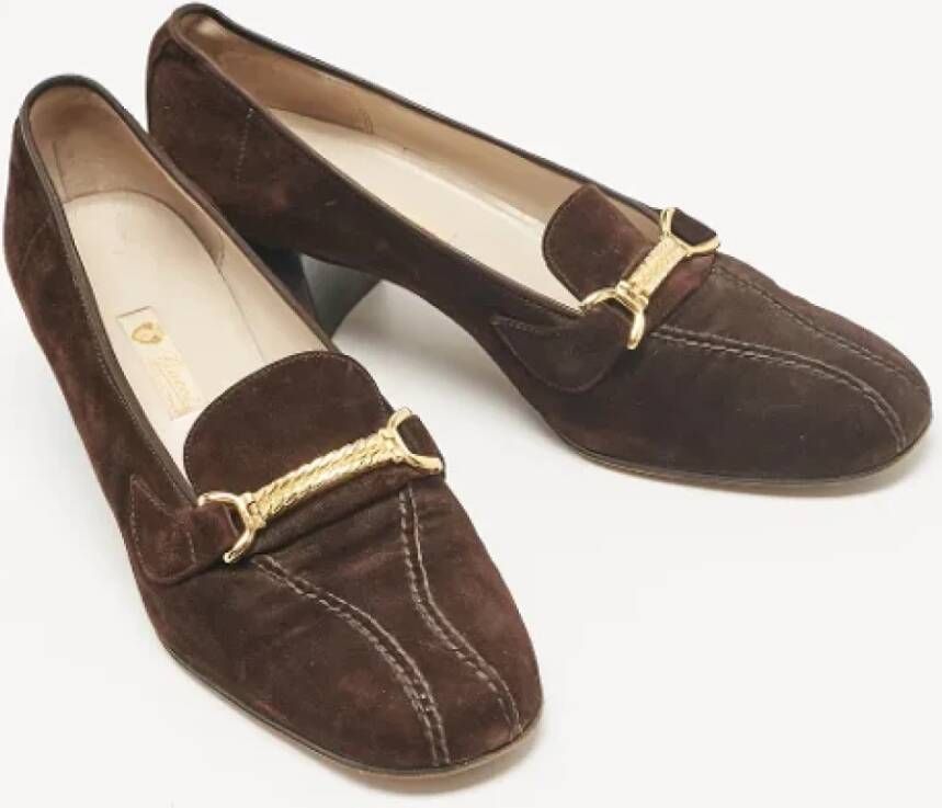 Gucci Vintage Pre-owned Suede heels Brown Dames