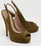 Gucci Vintage Pre-owned Suede heels Green Dames - Thumbnail 4