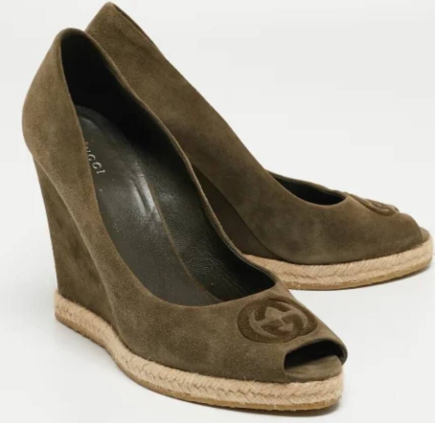 Gucci Vintage Pre-owned Suede heels Green Dames