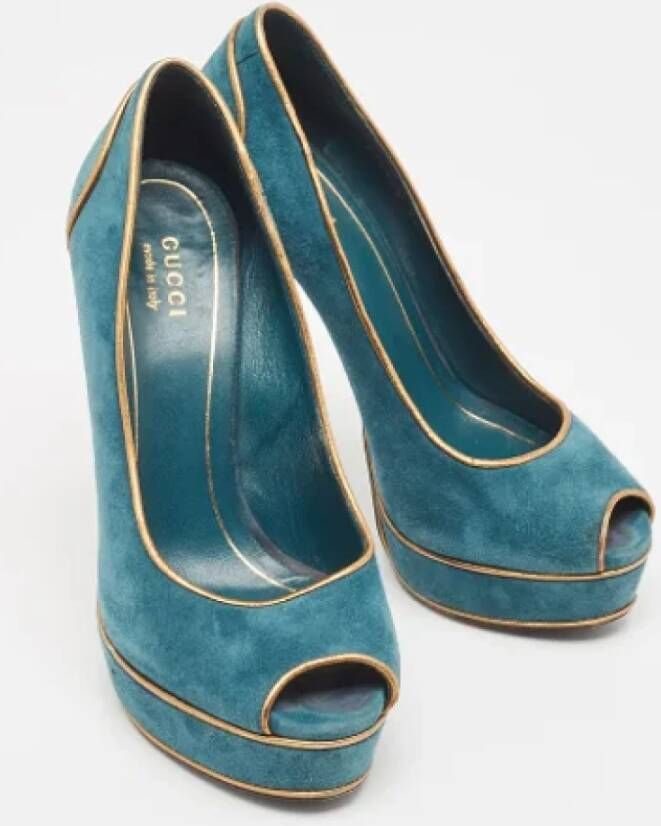Gucci Vintage Pre-owned Suede heels Green Dames