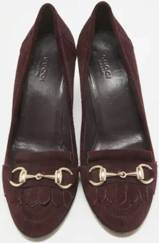 Gucci Vintage Pre-owned Suede heels Purple Dames