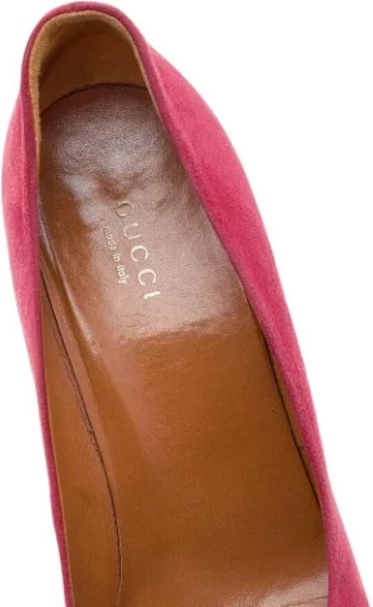 Gucci Vintage Pre-owned Suede heels Red Dames