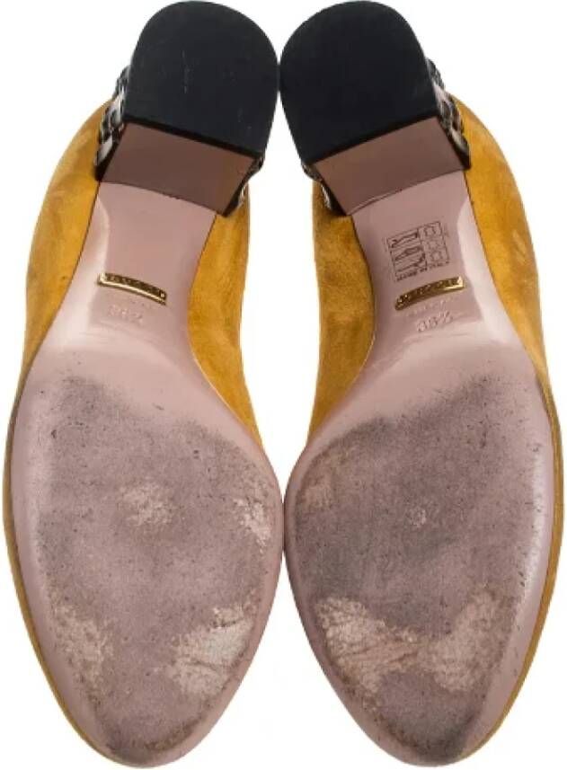 Gucci Vintage Pre-owned Suede heels Yellow Dames