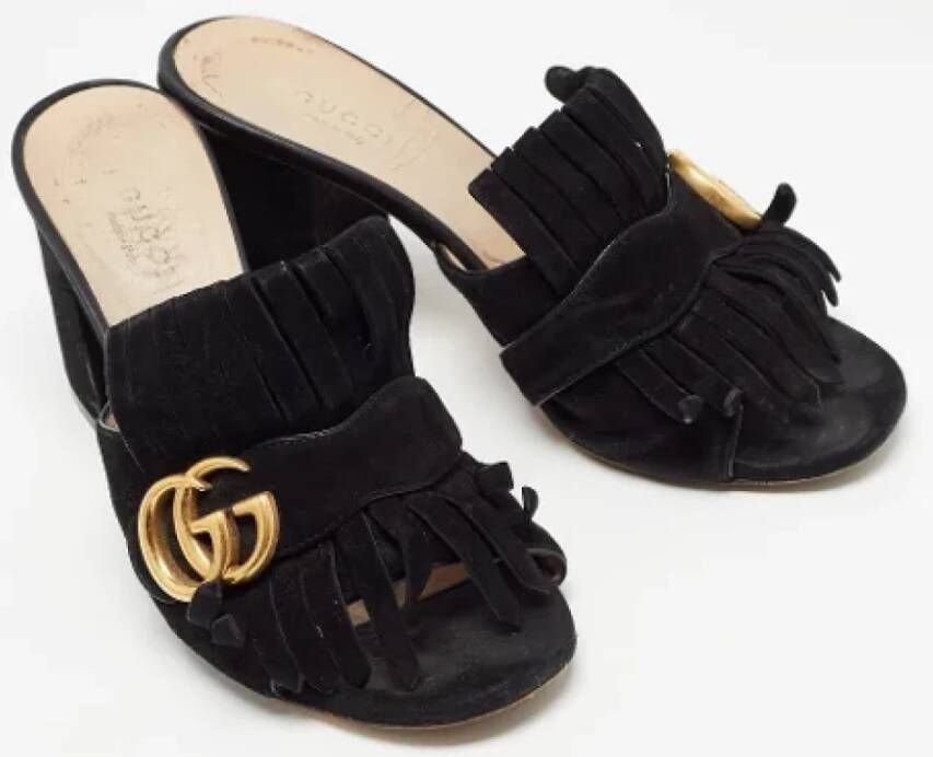 Gucci Vintage Pre-owned Suede mules Black Dames