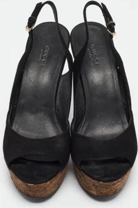 Gucci Vintage Pre-owned Suede sandals Black Dames