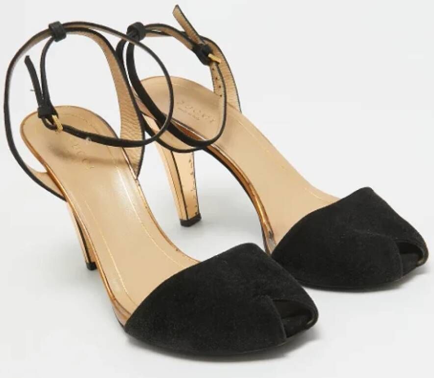 Gucci Vintage Pre-owned Suede sandals Black Dames