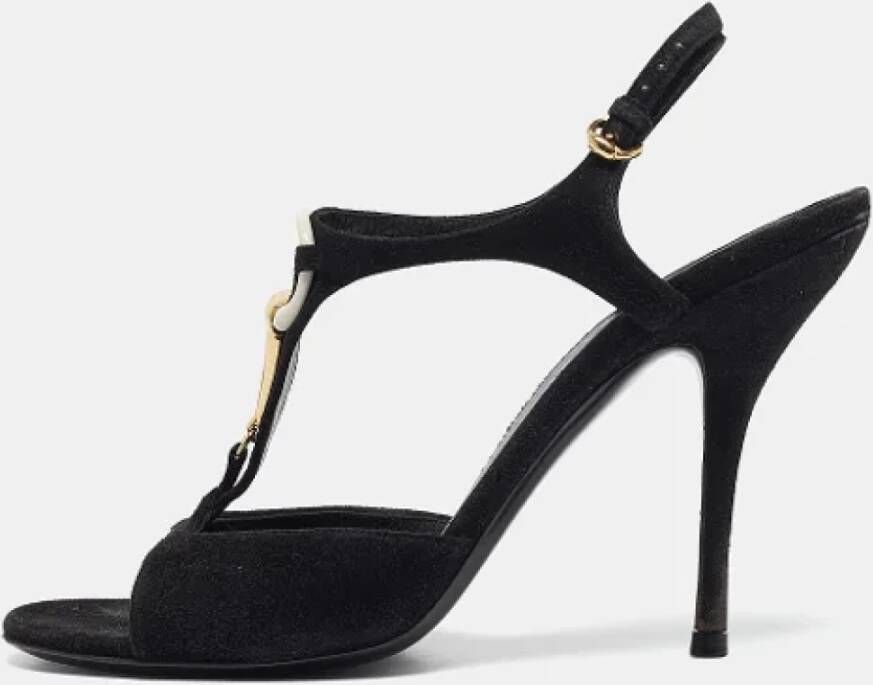 Gucci Vintage Pre-owned Suede sandals Black Dames