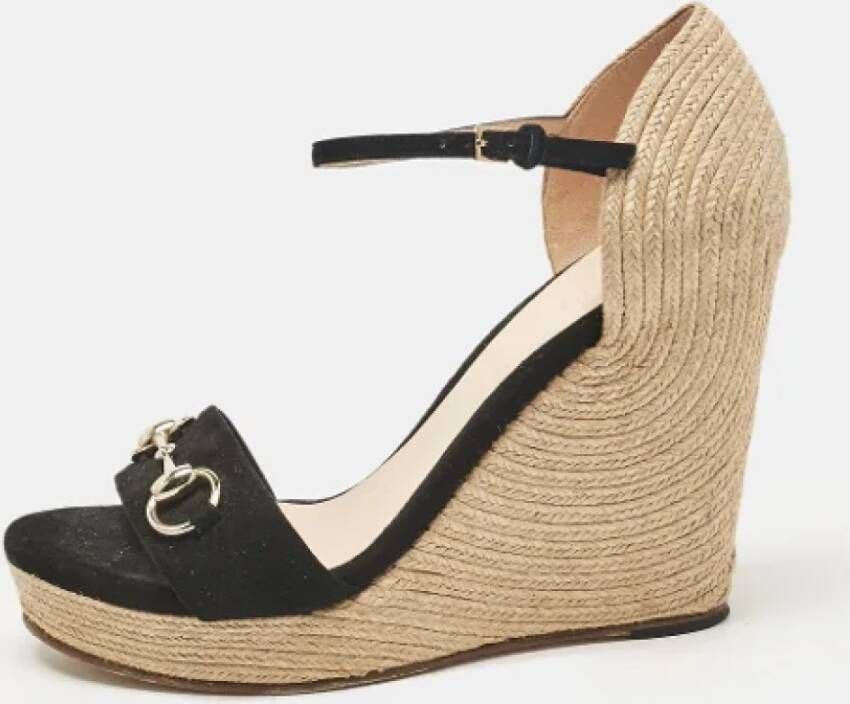 Gucci Vintage Pre-owned Suede sandals Black Dames