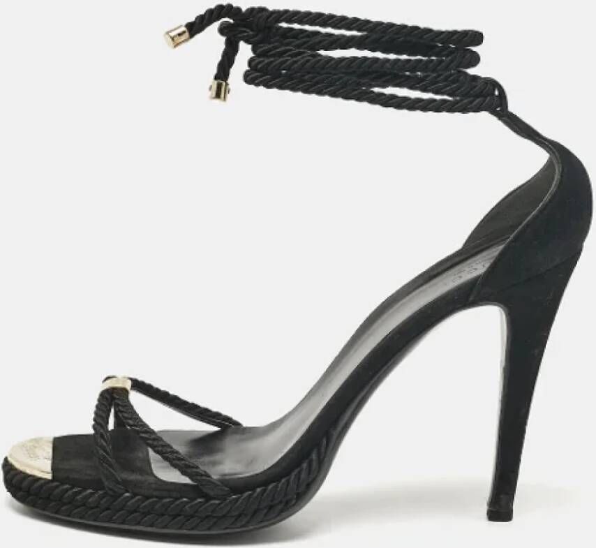 Gucci Vintage Pre-owned Suede sandals Black Dames