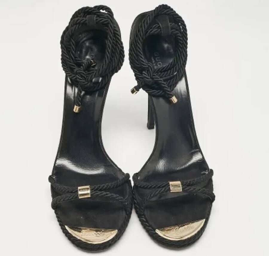 Gucci Vintage Pre-owned Suede sandals Black Dames