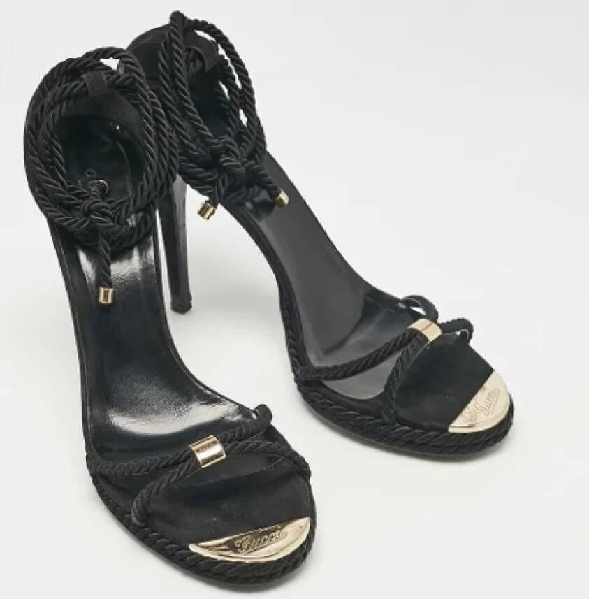 Gucci Vintage Pre-owned Suede sandals Black Dames