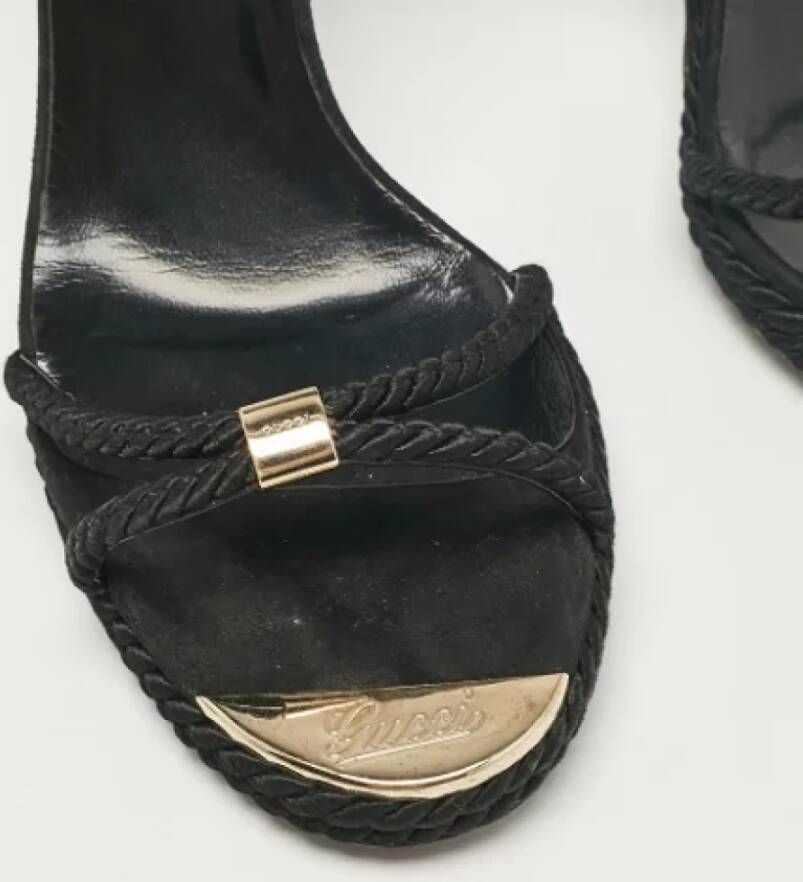 Gucci Vintage Pre-owned Suede sandals Black Dames