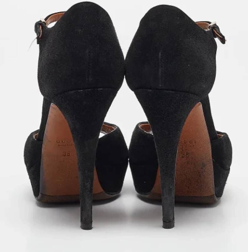Gucci Vintage Pre-owned Suede sandals Black Dames