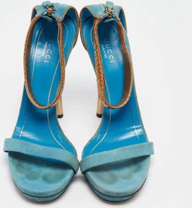 Gucci Vintage Pre-owned Suede sandals Blue Dames