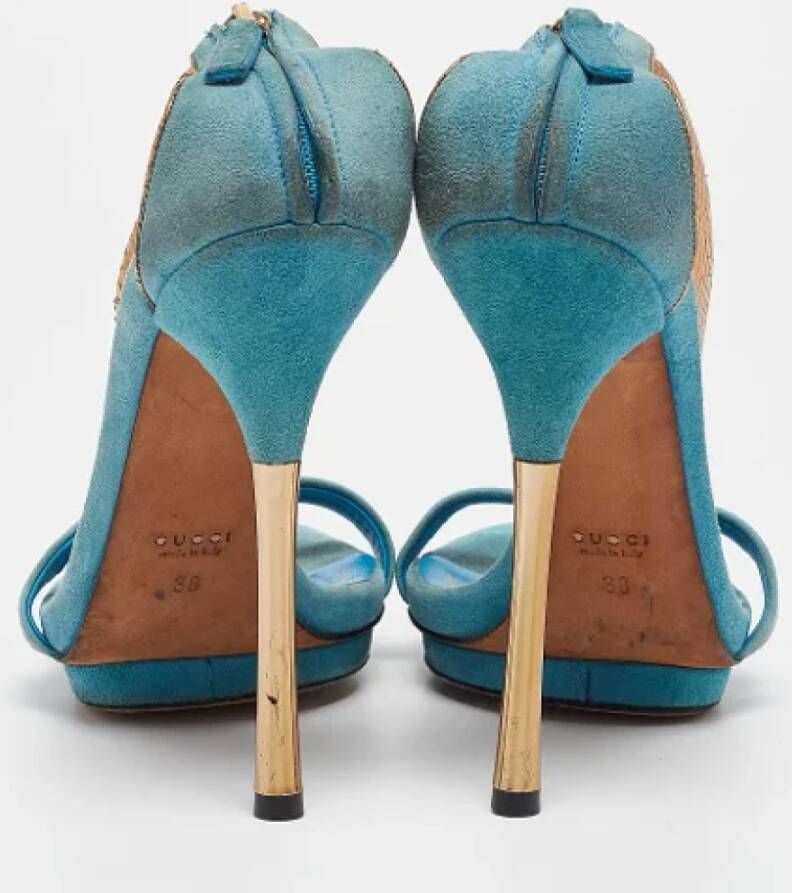 Gucci Vintage Pre-owned Suede sandals Blue Dames