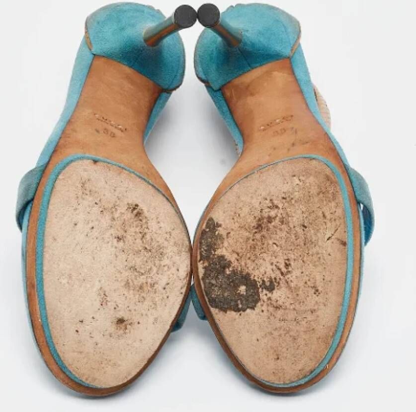 Gucci Vintage Pre-owned Suede sandals Blue Dames