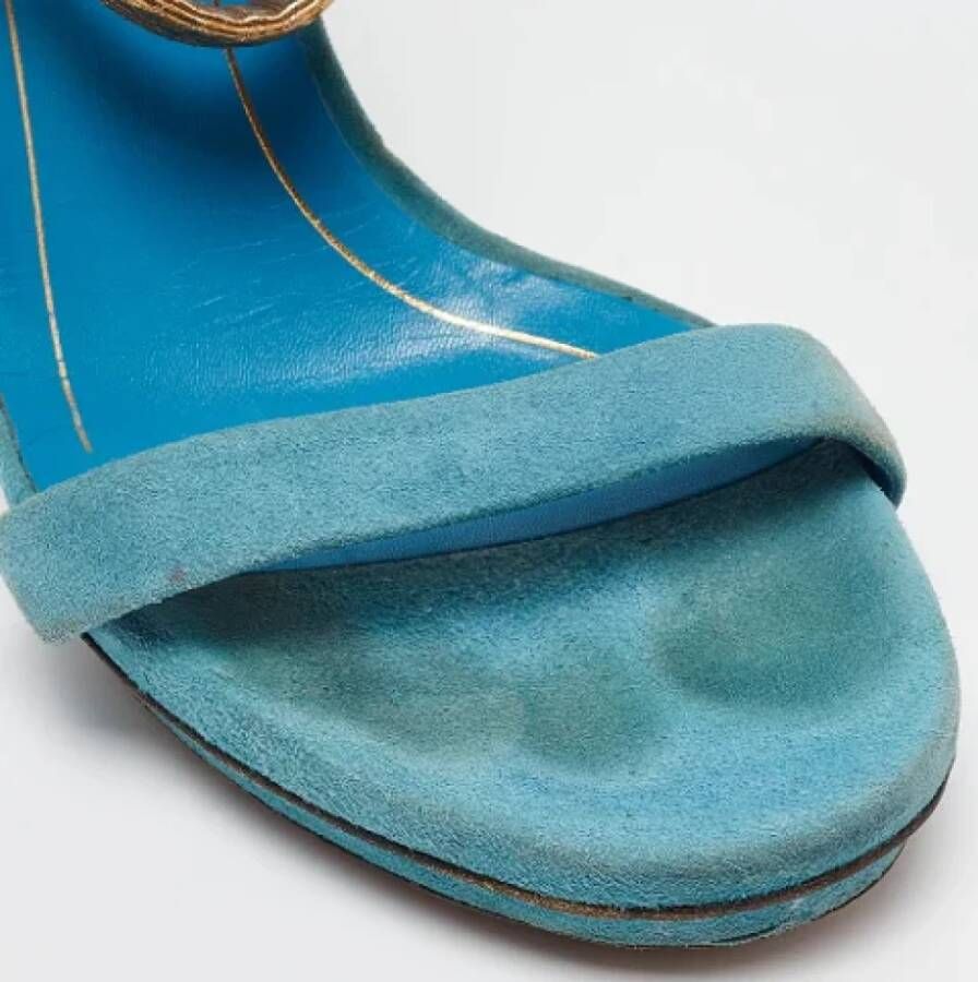 Gucci Vintage Pre-owned Suede sandals Blue Dames