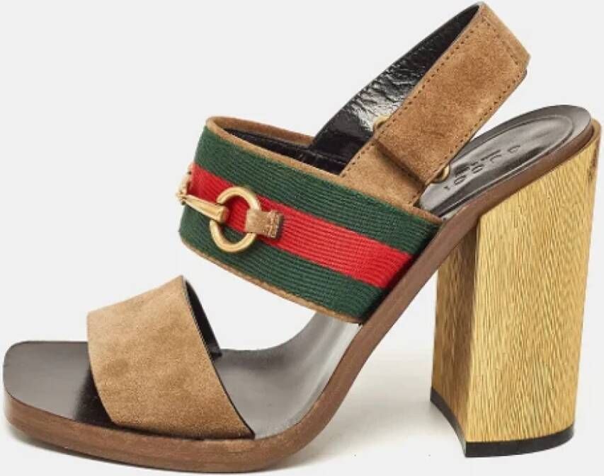Gucci Vintage Pre-owned Suede sandals Brown Dames