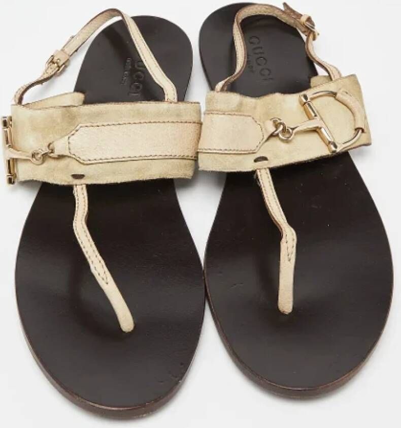 Gucci Vintage Pre-owned Suede sandals Gray Dames
