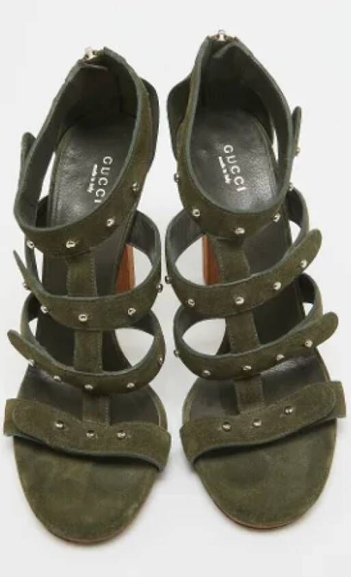 Gucci Vintage Pre-owned Suede sandals Green Dames