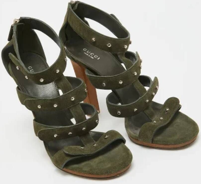 Gucci Vintage Pre-owned Suede sandals Green Dames