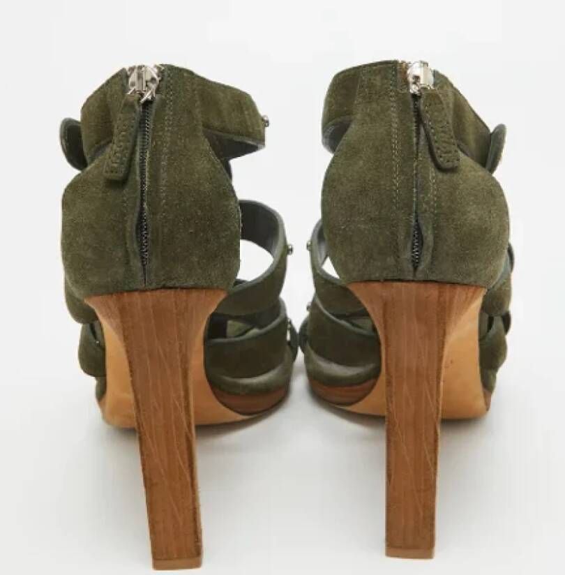 Gucci Vintage Pre-owned Suede sandals Green Dames