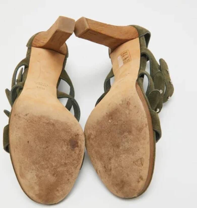 Gucci Vintage Pre-owned Suede sandals Green Dames