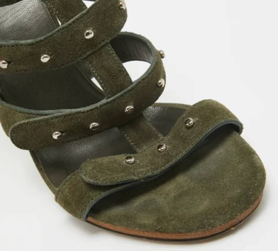 Gucci Vintage Pre-owned Suede sandals Green Dames