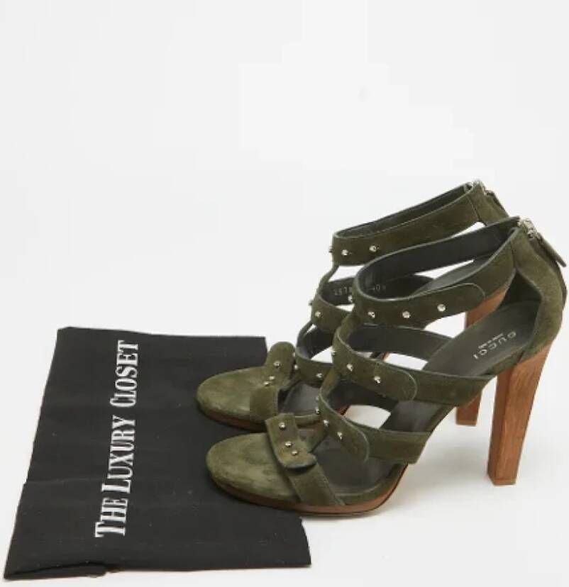 Gucci Vintage Pre-owned Suede sandals Green Dames