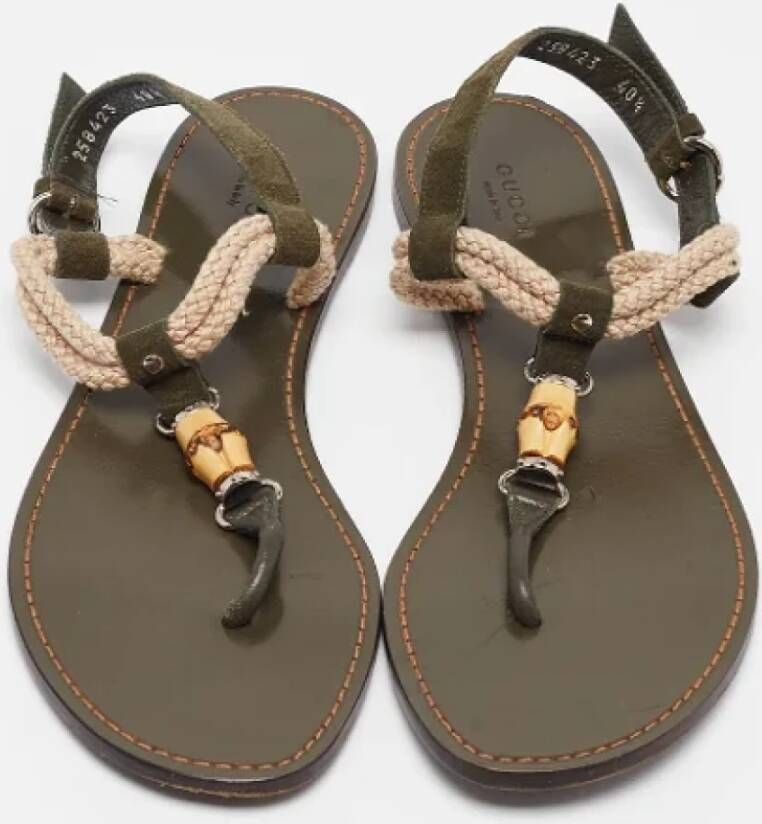 Gucci Vintage Pre-owned Suede sandals Green Dames