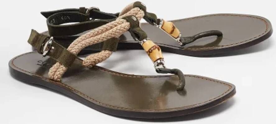 Gucci Vintage Pre-owned Suede sandals Green Dames