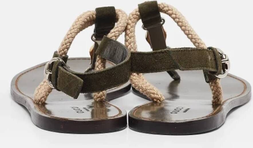 Gucci Vintage Pre-owned Suede sandals Green Dames