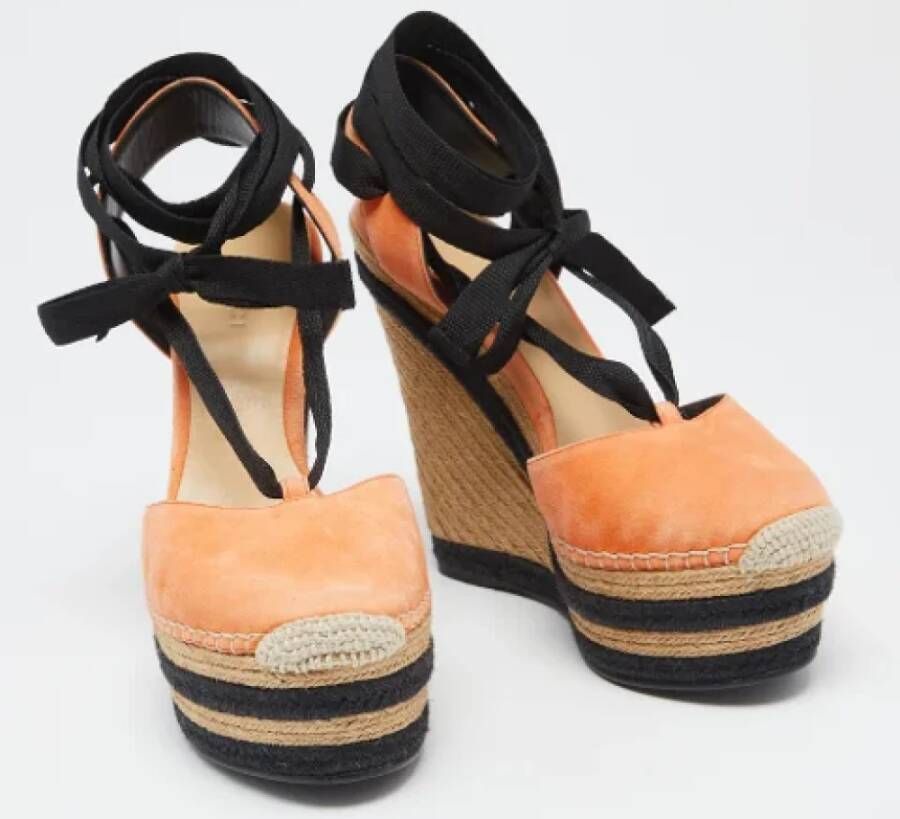 Gucci Vintage Pre-owned Suede sandals Orange Dames