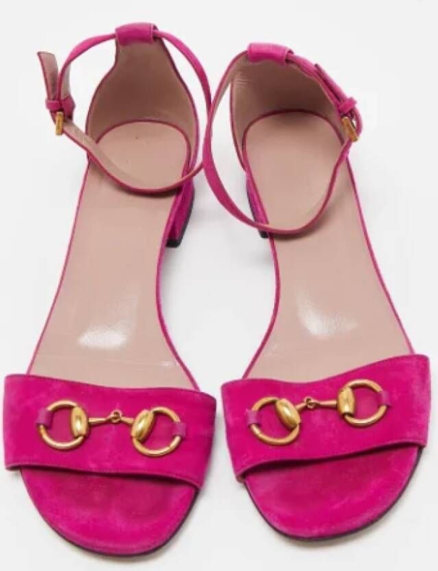 Gucci Vintage Pre-owned Suede sandals Pink Dames