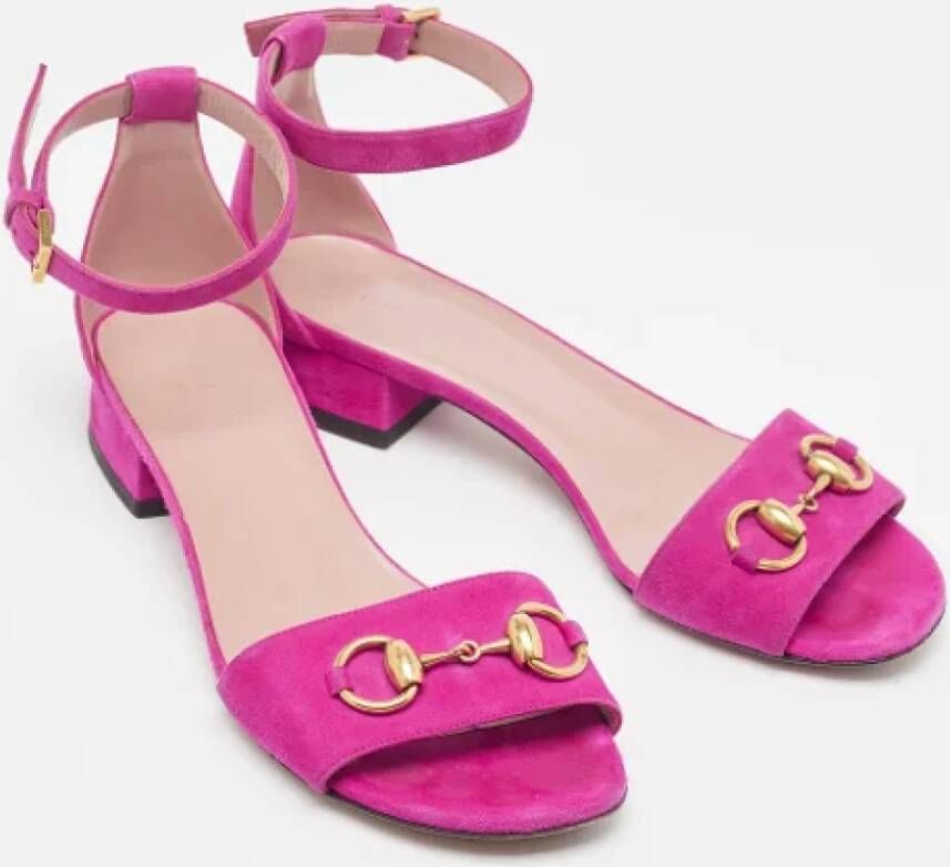 Gucci Vintage Pre-owned Suede sandals Pink Dames