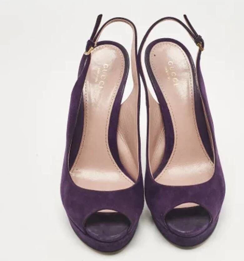 Gucci Vintage Pre-owned Suede sandals Purple Dames