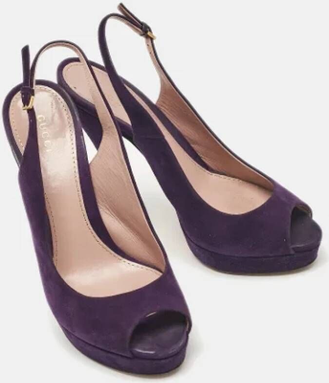 Gucci Vintage Pre-owned Suede sandals Purple Dames