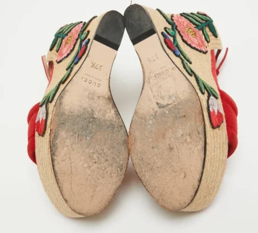Gucci Vintage Pre-owned Suede sandals Red Dames