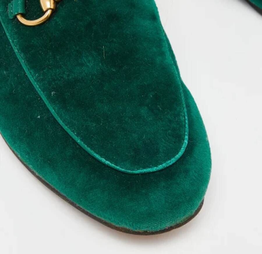 Gucci Vintage Pre-owned Velvet flats Green Dames