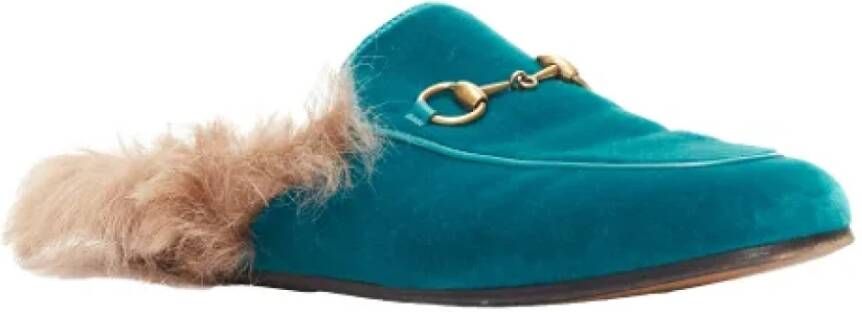 Gucci Vintage Pre-owned Velvet mules Green Dames