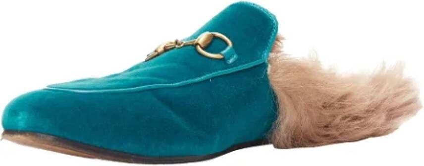 Gucci Vintage Pre-owned Velvet mules Green Dames