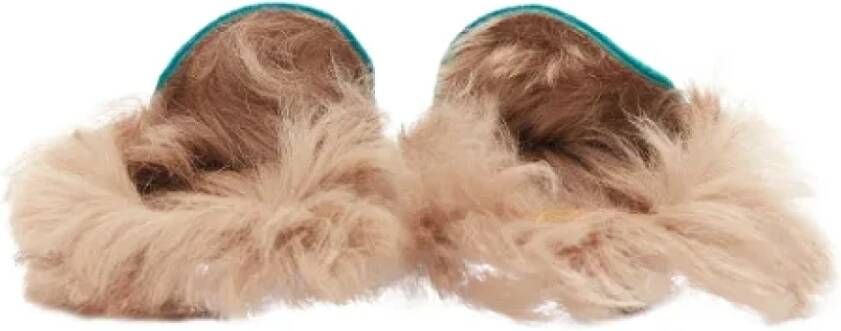 Gucci Vintage Pre-owned Velvet mules Green Dames
