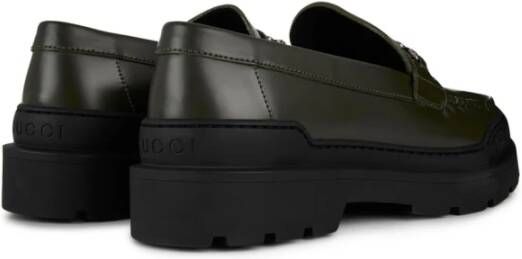 Gucci Millennial Ribot GG Logo Loafers Green Heren